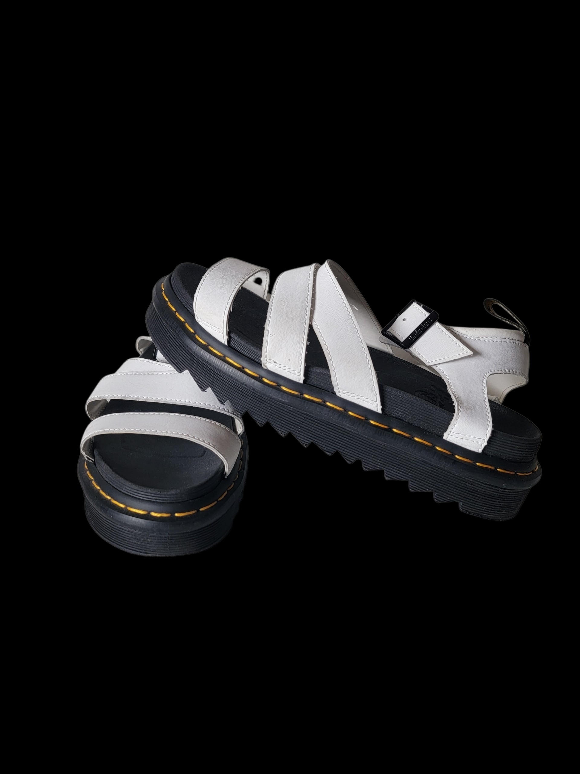 Doc Martens Air-Wair White Strappy Leather Sandals With Womens Size 9